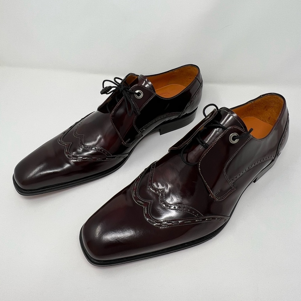 MEZLAN Classic Cap/Wing tip Dress shoes, 10 M, Burgendy